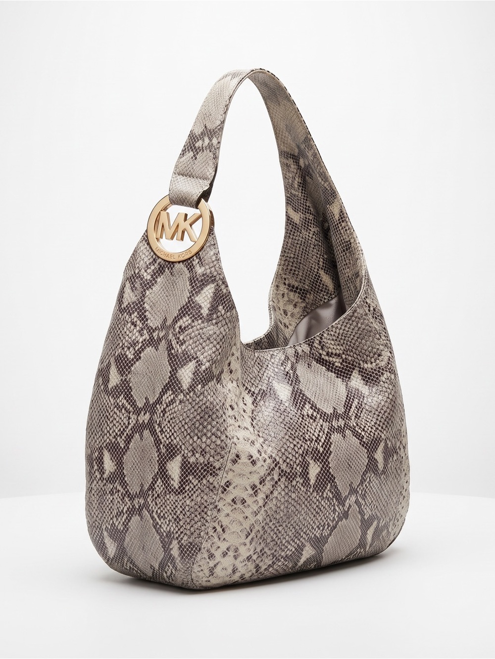 MICHAEL KORS PYTHON SNAKE PRINT HOBO SHOULDER PURSE